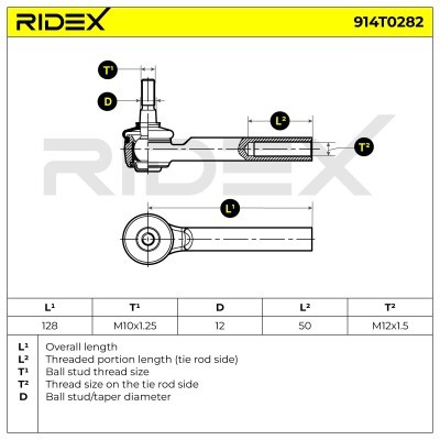 Tie Rod End RIDEX 914T0282 914T0282 - photo 5