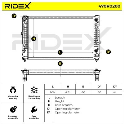 Radiator, Engine Cooling RIDEX 470R0200 470R0200 - photo 7