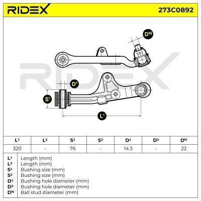 Control Arm RIDEX 273C0892 273C0892 - photo 5
