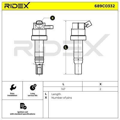 Ignition Coil RIDEX 689C0332 689C0332 - photo 2