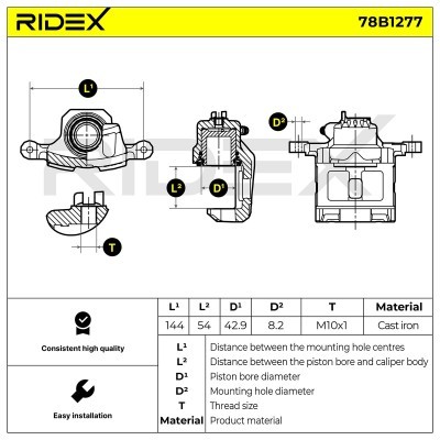 Brake Caliper RIDEX 78B1277 78B1277 - photo 5