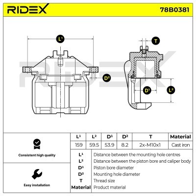 Brake Caliper RIDEX 78B0381 78B0381 - photo 4