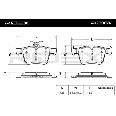 Brake Pads Set RIDEX 402B0674 402B0674 - photo 4