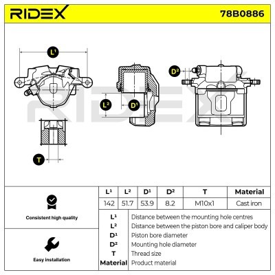 Brake Caliper RIDEX 78B0886 78B0886 - photo 5