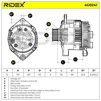 Alternator RIDEX 4G0241 4G0241 - photo 7