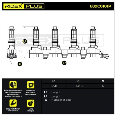 Ignition Coil RIDEX 689C0101P 689C0101P - photo 8