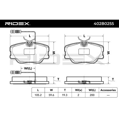 Brake Pads Set RIDEX 402B0255 402B0255 - photo 3