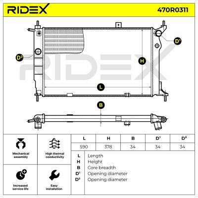 Radiator, Engine Cooling RIDEX 470R0311 470R0311 - photo 6
