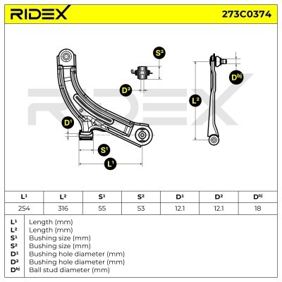 Control Arm RIDEX 273C0374 273C0374 - photo 5