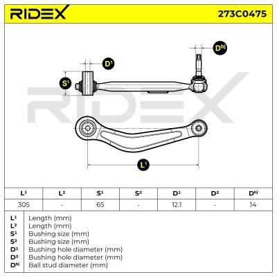 Control Arm RIDEX 273C0475 273C0475 - photo 3