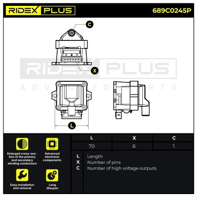 Ignition Coil RIDEX 689C0245P 689C0245P - photo 3