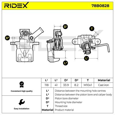 Brake Caliper RIDEX 78B0828 78B0828 - photo 7