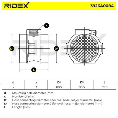 Air Mass Sensor RIDEX 3926A0084 3926A0084 - photo 7