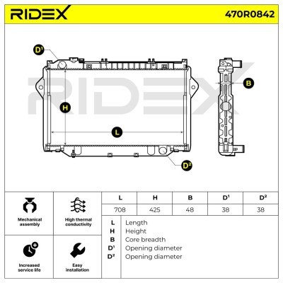 Radiator, Engine Cooling RIDEX 470R0842 470R0842 - photo 5