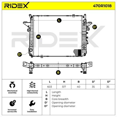 Radiator, Engine Cooling RIDEX 470R1018 470R1018 - photo 5