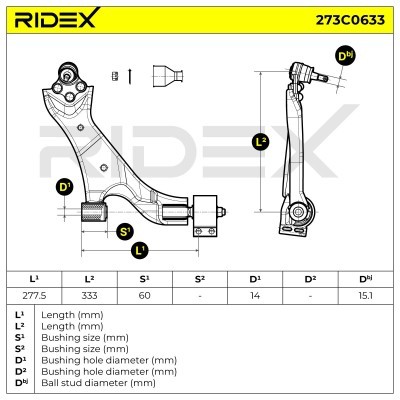 Control Arm RIDEX 273C0633 273C0633 - photo 8