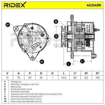 Alternator RIDEX 4G0499 4G0499 - photo 5