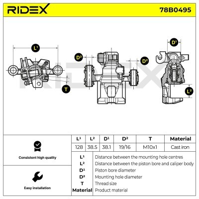 Brake Caliper RIDEX 78B0495 78B0495 - photo 5