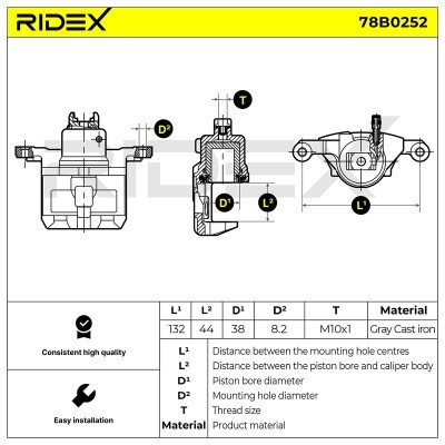 Brake Caliper RIDEX 78B0252 78B0252 - photo 3