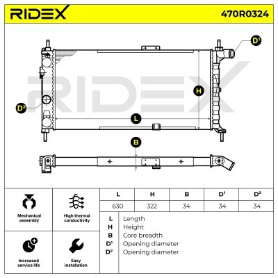 Radiator, Engine Cooling RIDEX 470R0324 470R0324 - photo 7