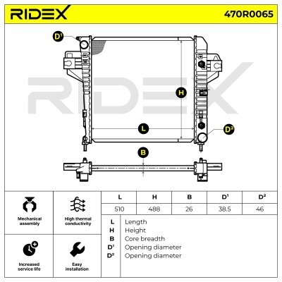Radiator, Engine Cooling RIDEX 470R0065 470R0065 - photo 4