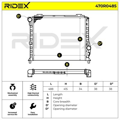 Radiator, Engine Cooling RIDEX 470R0485 470R0485 - photo 6