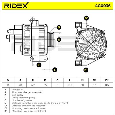 Alternator RIDEX 4G0036 4G0036 - photo 7