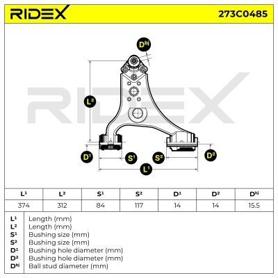 Control Arm RIDEX 273C0485 273C0485 - photo 6