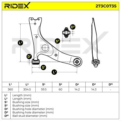 Control Arm RIDEX 273C0735 273C0735 - photo 5