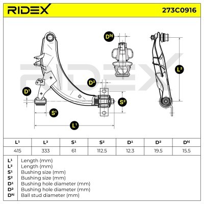 Control Arm RIDEX 273C0916 273C0916 - photo 9