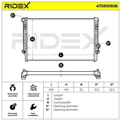 Radiator, Engine Cooling RIDEX 470R0908 470R0908 - photo 7