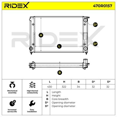 Radiator, Engine Cooling RIDEX 470R0157 470R0157 - photo 7