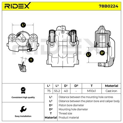 Brake Caliper RIDEX 78B0224 78B0224 - photo 4
