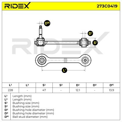 Control Arm RIDEX 273C0419 273C0419 - photo 5