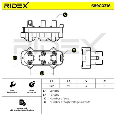 Ignition Coil RIDEX 689C0316 689C0316 - photo 6