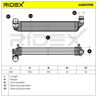 Intercooler, Charger RIDEX 468I0198 468I0198 - photo 7