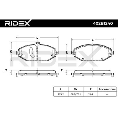 Brake Pads Set RIDEX 402B1240 402B1240 - photo 7