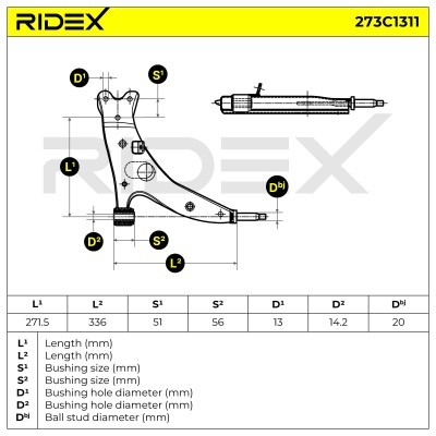 Control Arm RIDEX 273C1311 273C1311 - photo 8