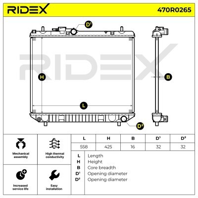 Radiator, Engine Cooling RIDEX 470R0265 470R0265 - photo 5