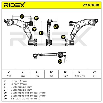 Control Arm RIDEX 273C1618 273C1618 - photo 6