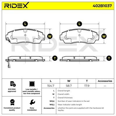 Brake Pads Set RIDEX 402B1037 402B1037 - photo 7