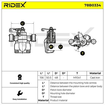 Brake Caliper RIDEX 78B0334 78B0334 - photo 4