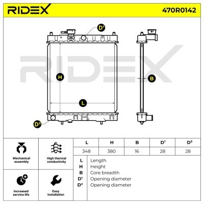 Radiator, Engine Cooling RIDEX 470R0142 470R0142 - photo 4