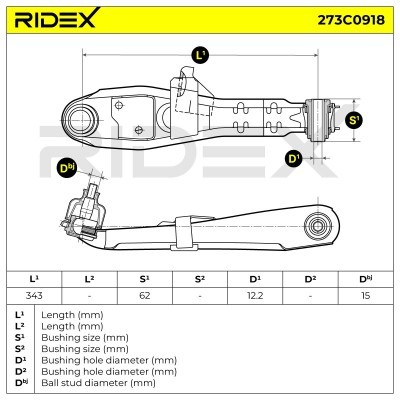 Control Arm RIDEX 273C0918 273C0918 - photo 8