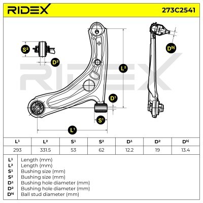 Control Arm RIDEX 273C2541 273C2541 - photo 8
