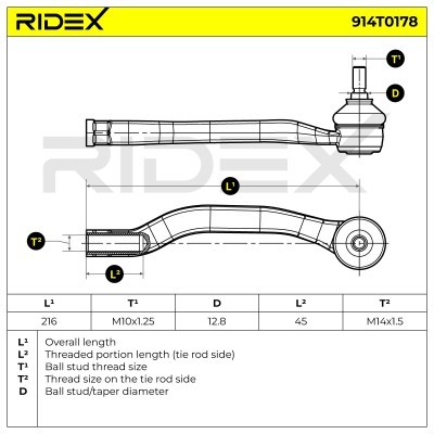 Tie Rod End RIDEX 914T0178 914T0178 - photo 4