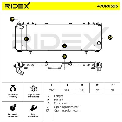 Radiator, Engine Cooling RIDEX 470R0395 470R0395 - photo 5