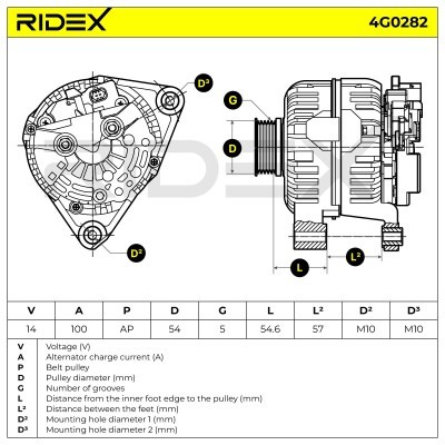 Alternator RIDEX 4G0282 4G0282 - photo 7
