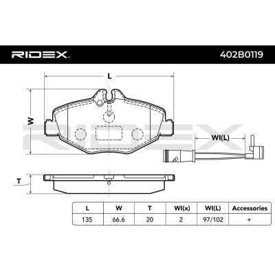Brake Pads Set RIDEX 402B0119 402B0119 - photo 3
