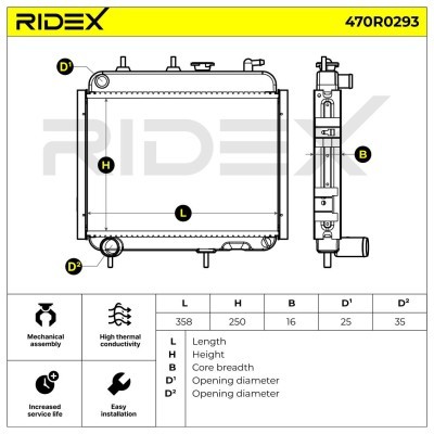 Radiator, Engine Cooling RIDEX 470R0293 470R0293 - photo 8